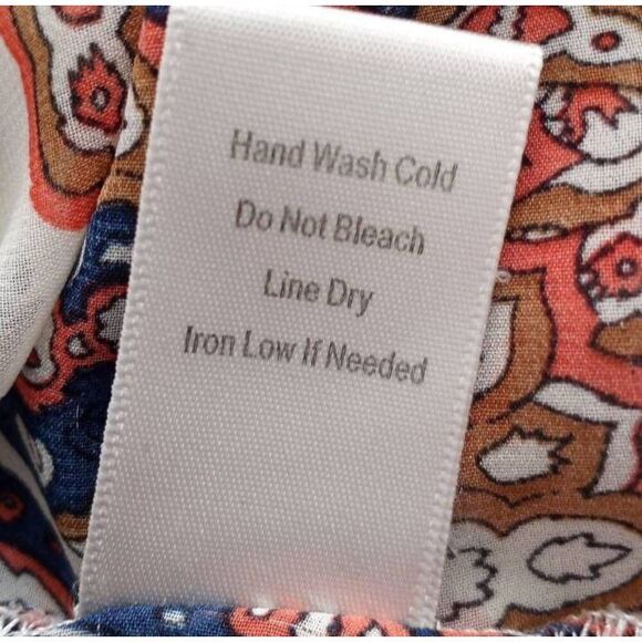 BLU PEPPER CREAM, NAVY, & ORANGE SHEER BLOUSE SZ.L GUC. - Picture 6 of 6